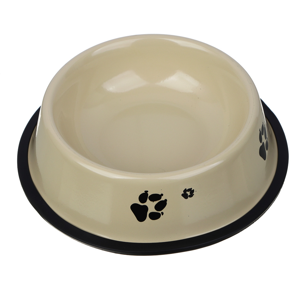 VETTA Миска металлическая бежевая, антискользящая, 17,5х4 см, 300 мл, арт.№ 273-478