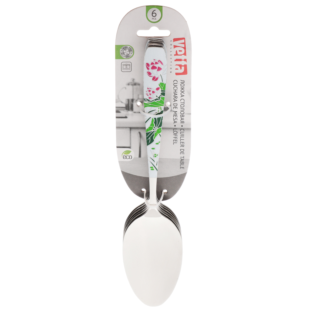 VETTA Лотос Ложка столовая 6 пр. на блистере, арт.№ 858-007