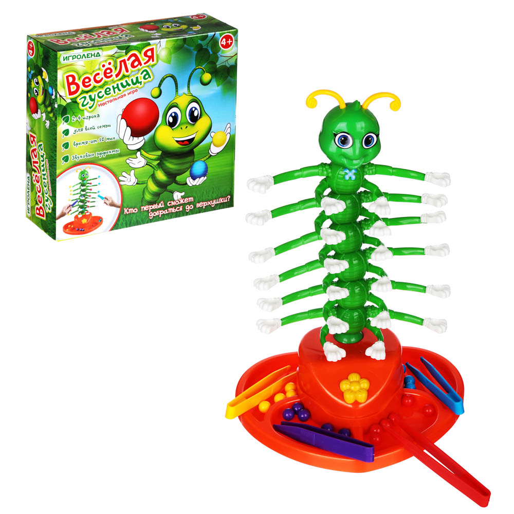 ИГРОЛЕНД Игра настольная "Веселая гусеница", ABS, 28х27х9см, арт.№ 897-074