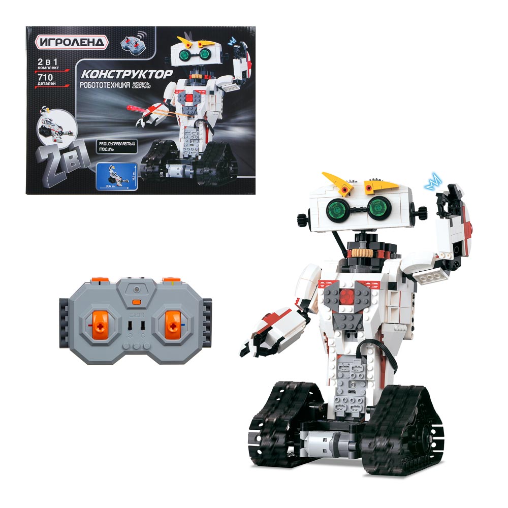 ИГРОЛЕНД Модель сборная РУ "Робо-механизмы", АКБ, ЗУ в компл., 2АА, ABS, 34х25x7-10см, 2 дизайна, арт.№ 293-062