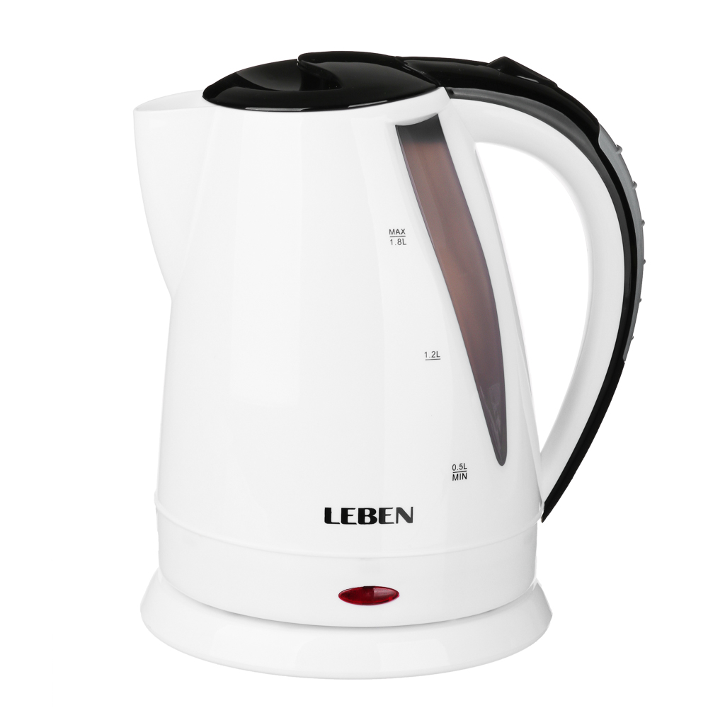 LEBEN Чайник электрический 1,8л, 1500Вт, 220-240В, 50Гц., пластик, арт.№ 291-083