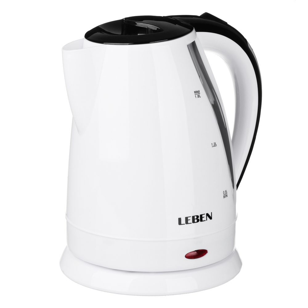 LEBEN Чайник электрический 1,8л, 1500Вт, 220-240В, 50Гц., пластик, арт.№ 291-083