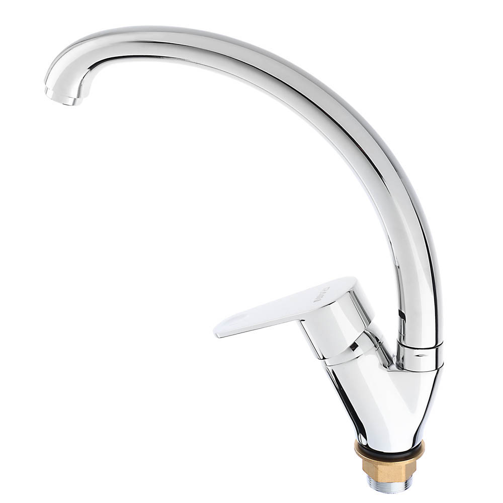 RAIN Смеситель для кухни Оникс, высокий излив, картридж 35мм, гайка, латунь, хром, арт.№ 561-241