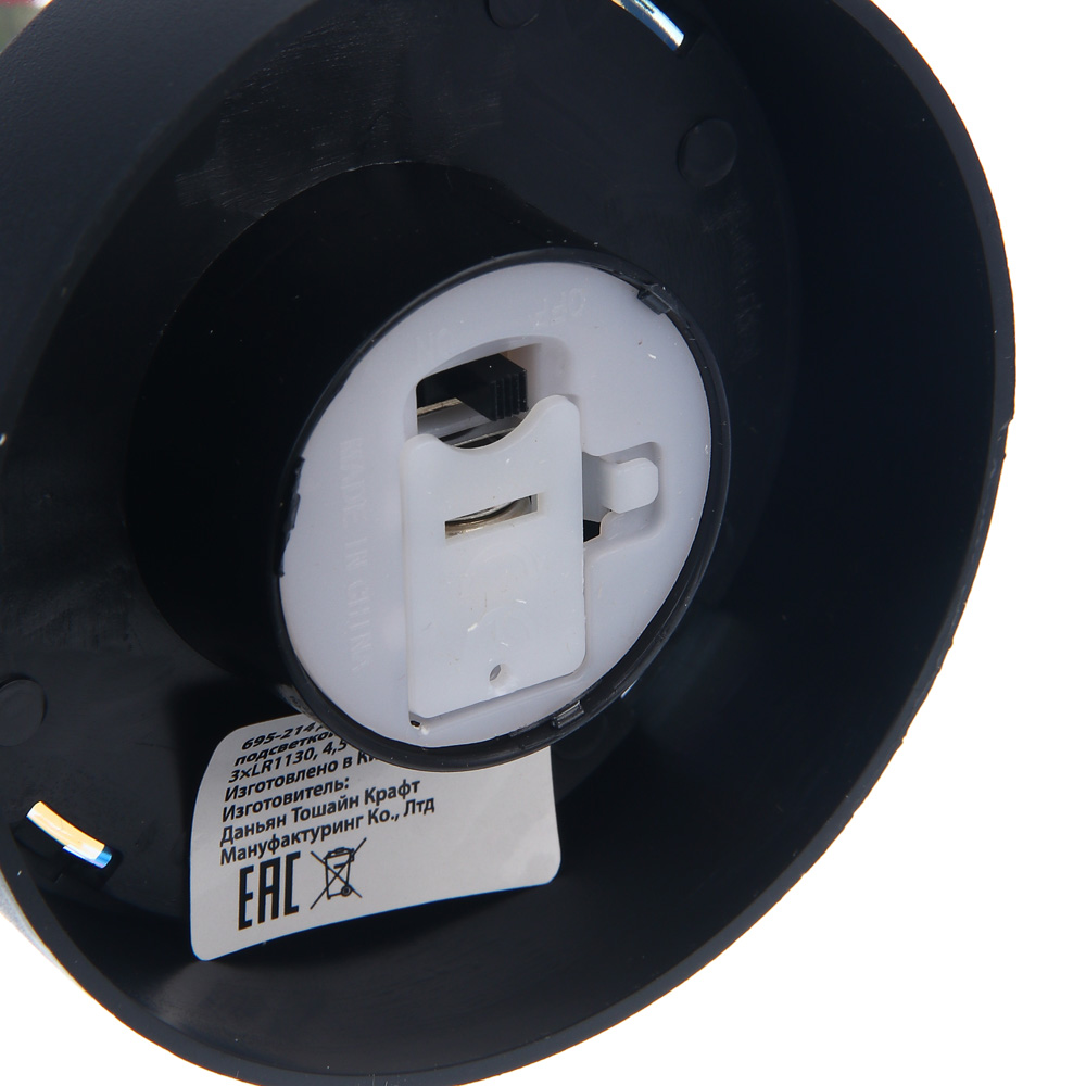 Декор "Роза в колбе" с подсветкой, 15х8х8см, 3хLR1130, ткань, пластик, проволока, 3 вида, арт.№ 695-214