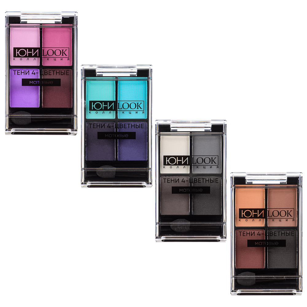 ЮНИLOOK Тени 4-цветные матовые, 6,2 гр, 4 тона, МГ-21, арт.№ 330-450