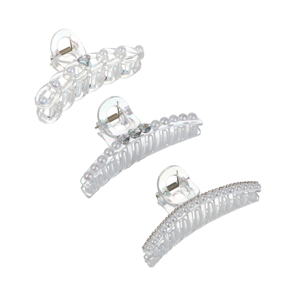 Краб для волос, тм ЮНИLOOK, 10-11см, пластик, 3 дизайна, #2, арт.№ 321-401