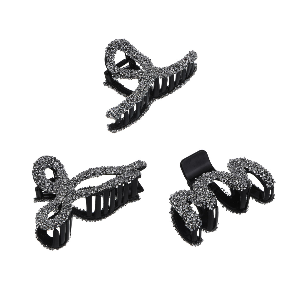 Краб для волос, тм ЮНИLOOK, 9см, 11 см, пластик, 3 дизайна, #5, арт.№ 321-403