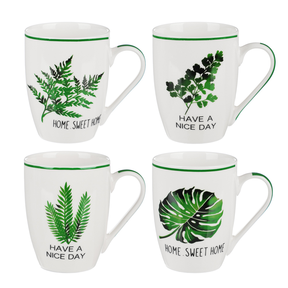 Кружка 350мл, фарфор, "Флора", 4 дизайна, арт.№ 806-344