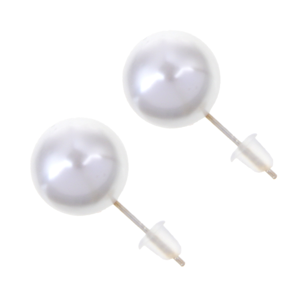 Серьги, бижутерия, пластик, сталь, 12мм, БЖ-1, арт.№ 023-002