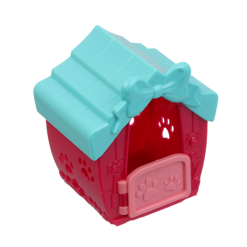 ИГРОЛЕНД Питомец в будке, щенок/медвежонок с акс., 4 пр., PVC, ABS, 6,4х5х7см, 6 видов, арт.№ 258-087