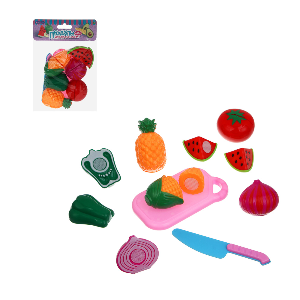 ИГРОЛЕНД Набор игровой "Продукты" на липучке, ABS, РР, 8пр., 24х15х6см, арт.№ 294-227
