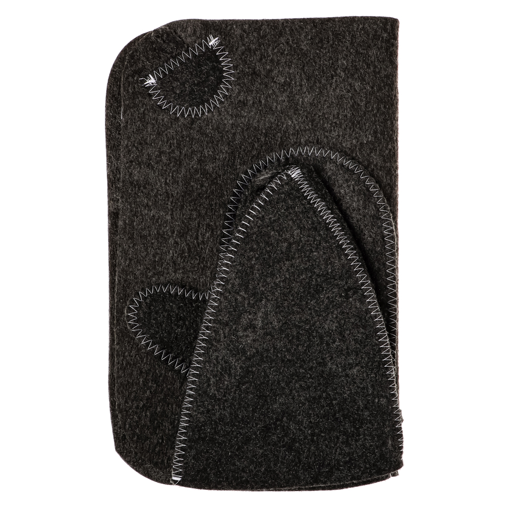 Набор банный 3 пр. (шапка, варежка, коврик) без вышивки, 30% шерсть, 70% полиэфир, 2 цв. белый/серый, арт.№ 364-175