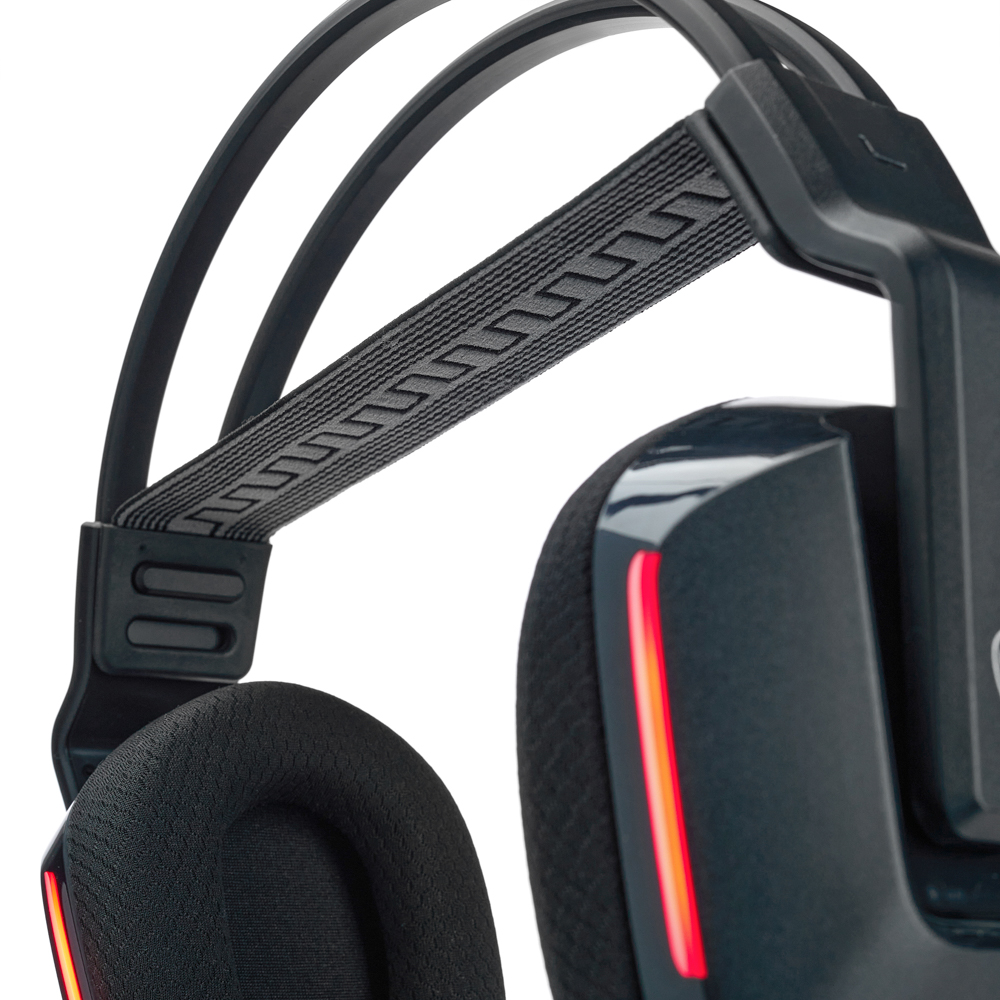 Наушники проводные с микрофоном игровые BY Morion USB 3,2 м, автоподвес, красная подсветка, арт.№ 410-089