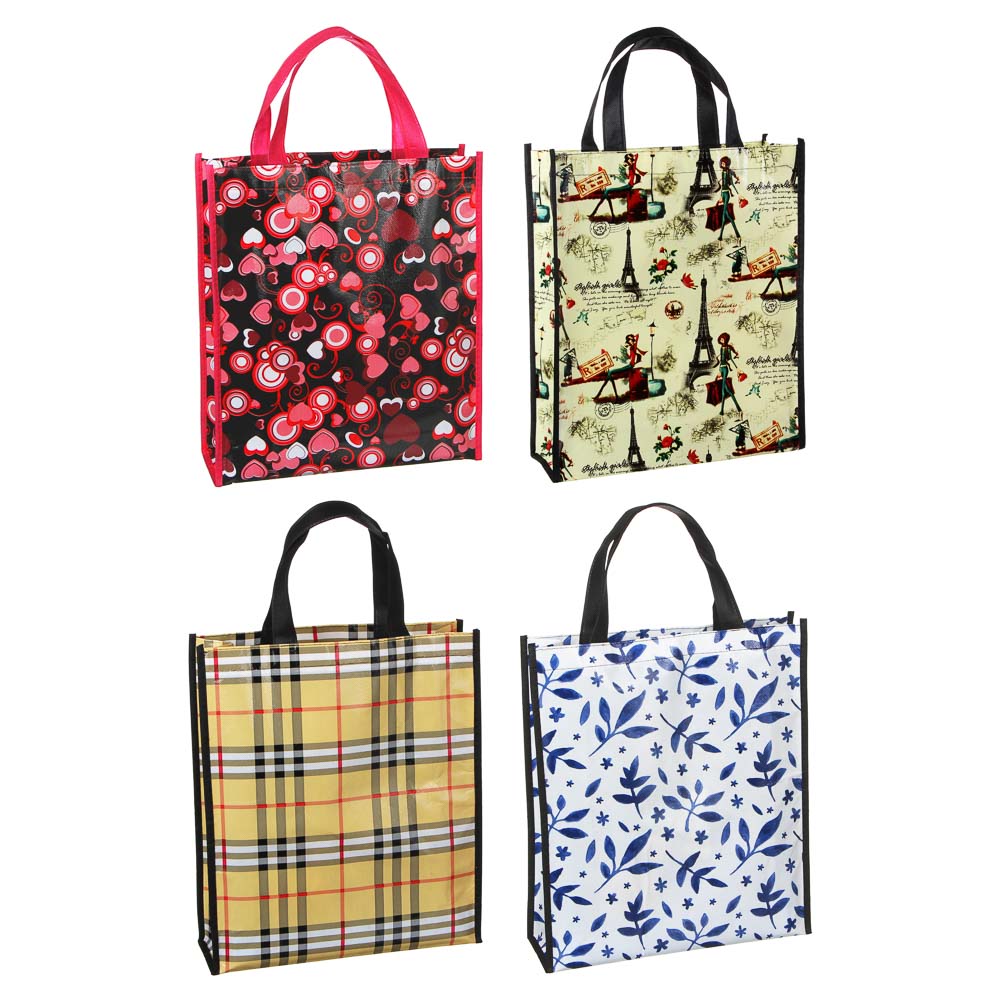 Сумка хозяйственная тм VETTA Эмка, 30х35х10см, 10л, до 4кг, нетканый материал, 4 дизайна, арт.№ 467-089