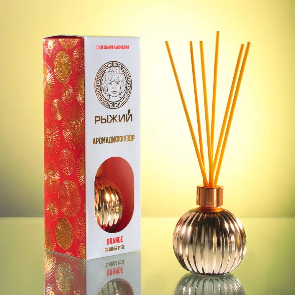 Рыжий Аромадиффузор с цветными палочками, 50мл, 2 аромата, арт.№ 412-071