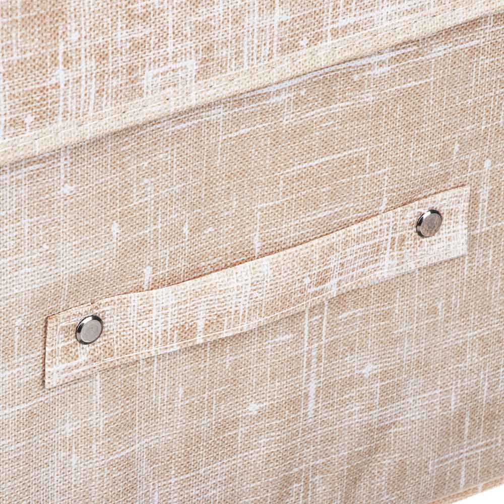 Кофр для хранения с крышкой тм VETTA ЛЁН, полиэстер, 38х24х24см, бежевый, арт.№ 457-647