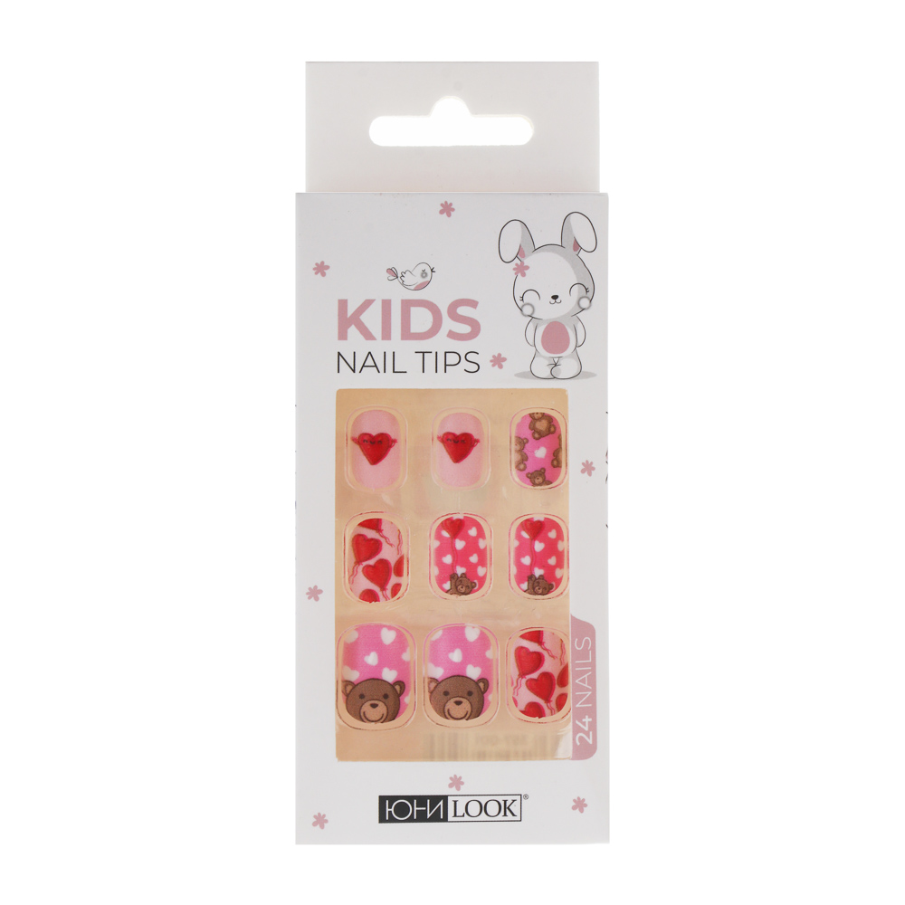 ЮНИLOOK Набор накладных самоклеящихся ногтей, детский, 24шт, 6 дизайнов, арт.№ 357-001