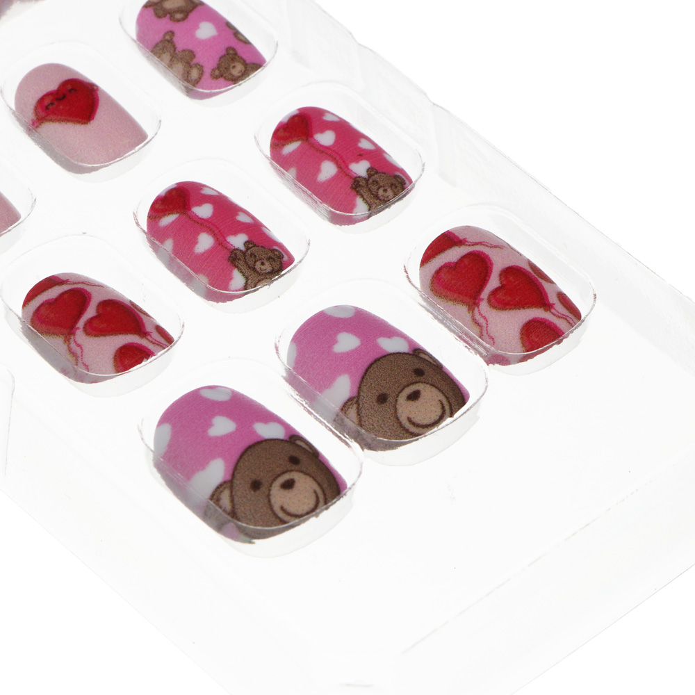 ЮНИLOOK Набор накладных самоклеящихся ногтей, детский, 24шт, 6 дизайнов, арт.№ 357-001