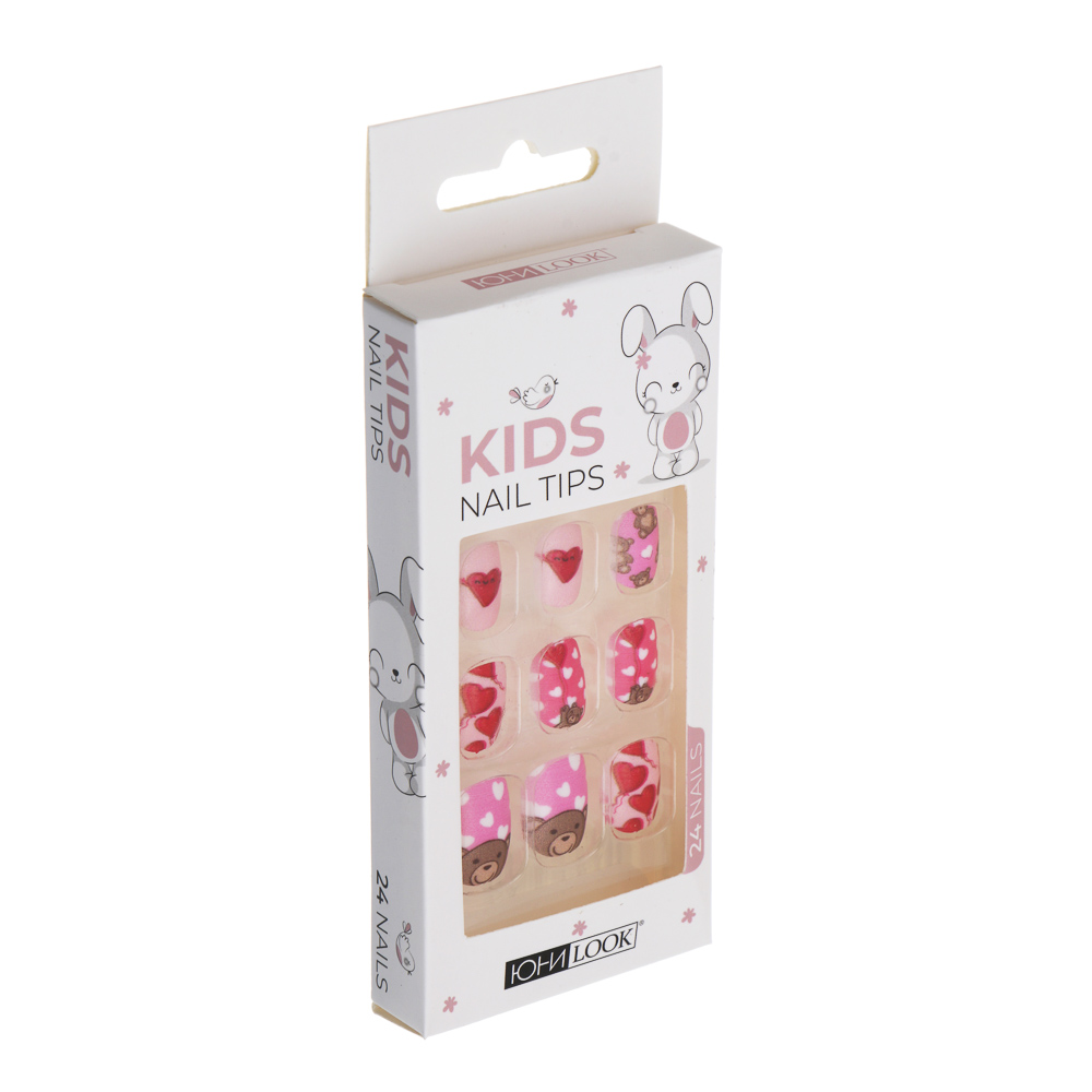 ЮНИLOOK Набор накладных самоклеящихся ногтей, детский, 24шт, 6 дизайнов, арт.№ 357-001