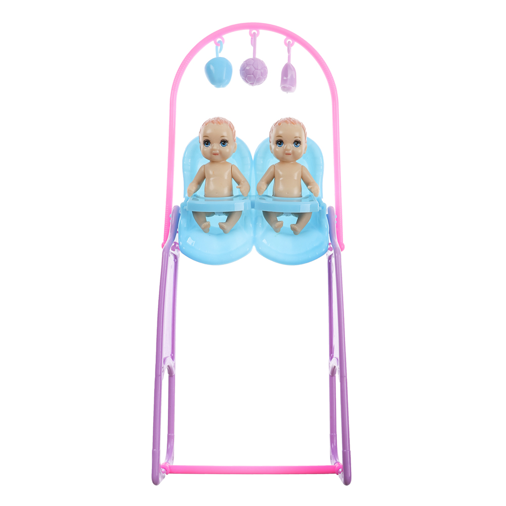 ИГРОЛЕНД Кукла с животиком и младенцами, 28 см, с акс., PVC, ABS, полиэстер, 21х7х33 см, арт.№ 436-177