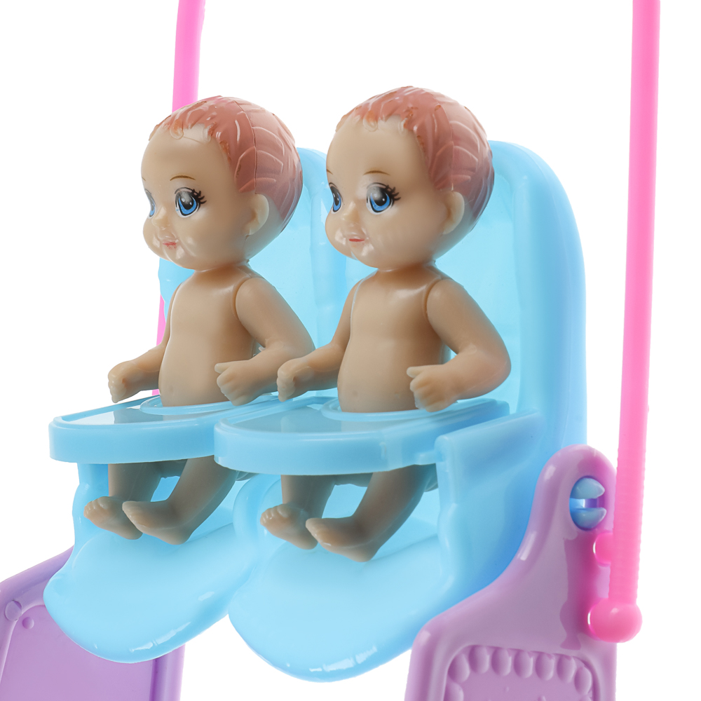 ИГРОЛЕНД Кукла с животиком и младенцами, 28 см, с акс., PVC, ABS, полиэстер, 21х7х33 см, арт.№ 436-177
