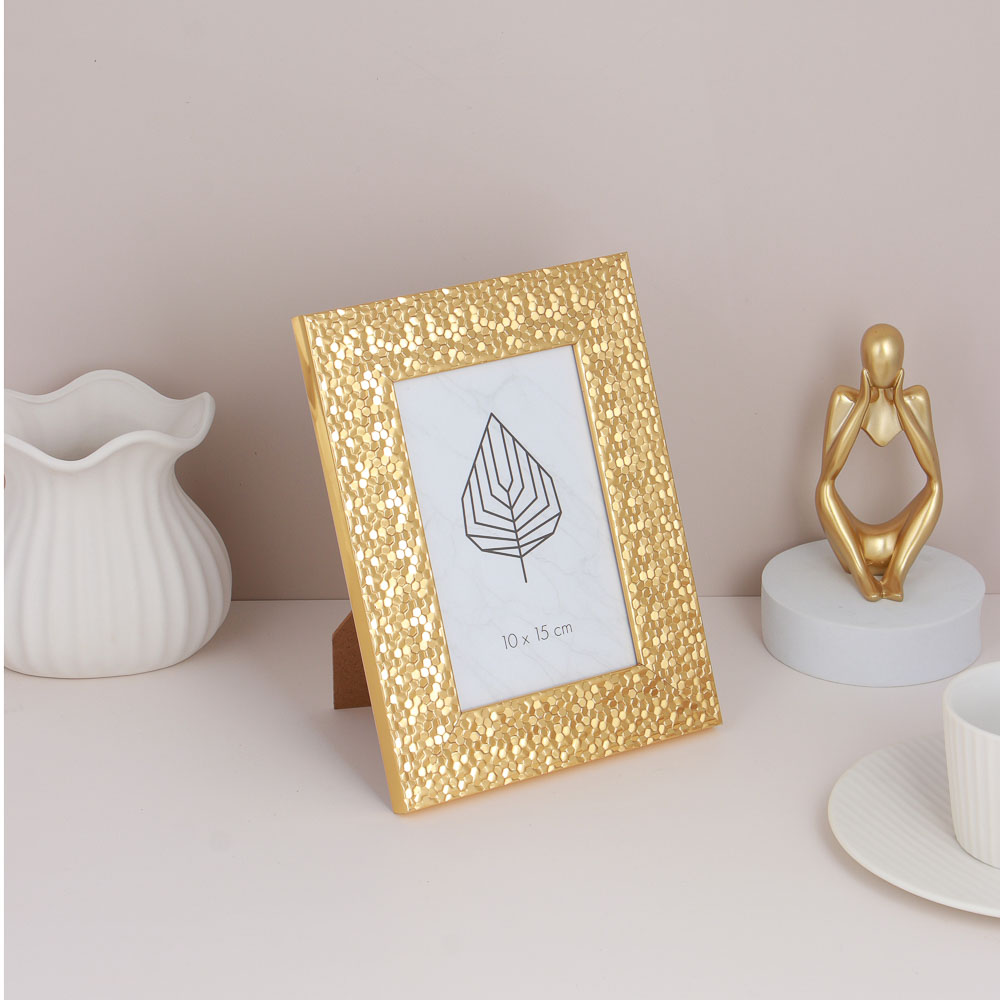 Фоторамка, 10х15 см, полистирол, 2 дизайна, золото и серебро, арт.№ 520-809
