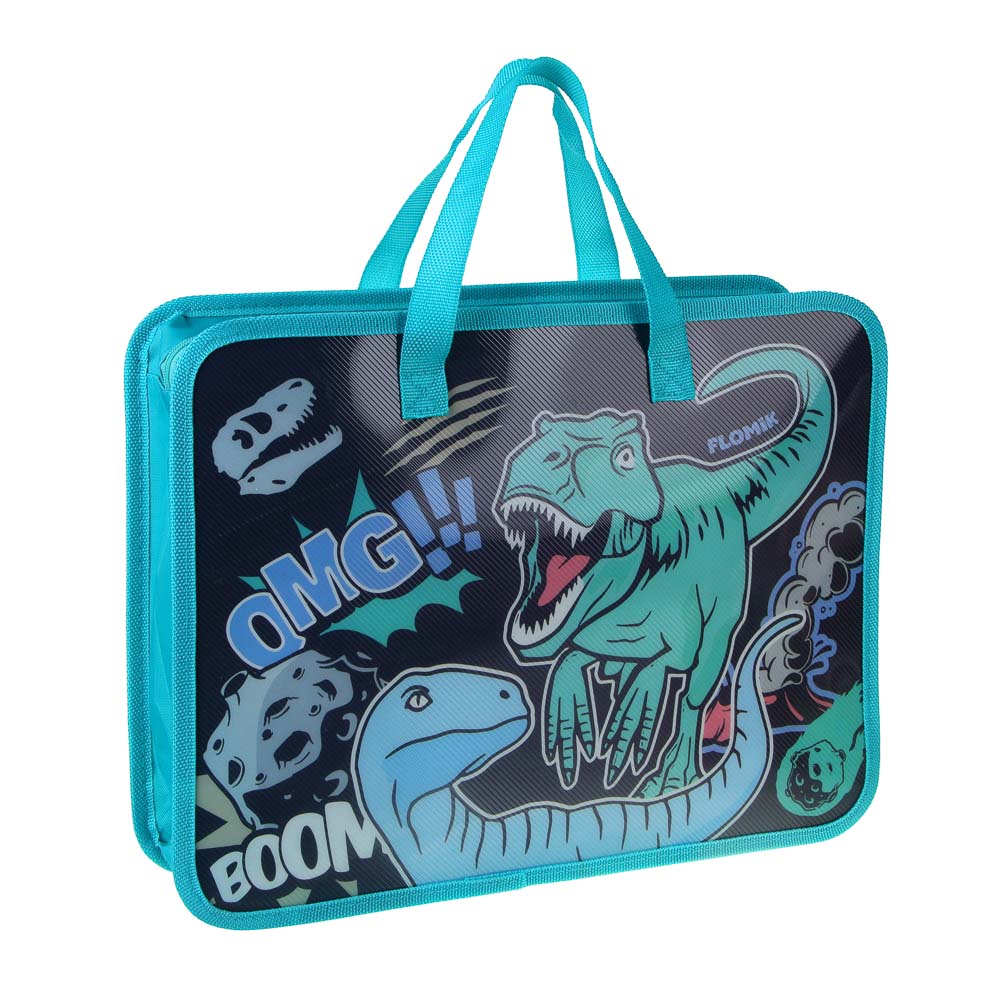 Древний Мир Папка для тетрадей 33,5x26см, для A4, расширение, молния сверху, ручки, пластик, арт.№ 236-003