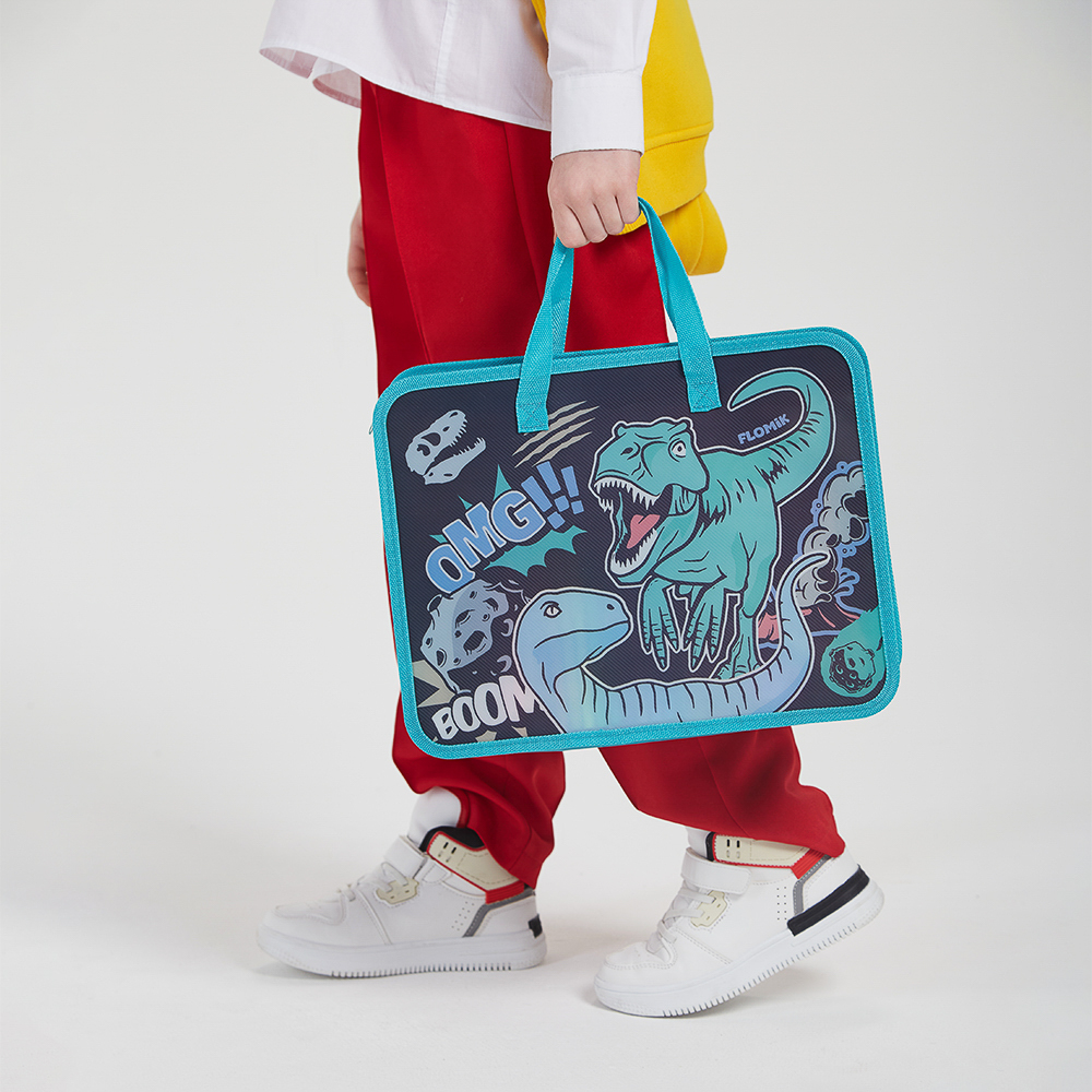 Древний Мир Папка для тетрадей 33,5x26см, для A4, расширение, молния сверху, ручки, пластик, арт.№ 236-003