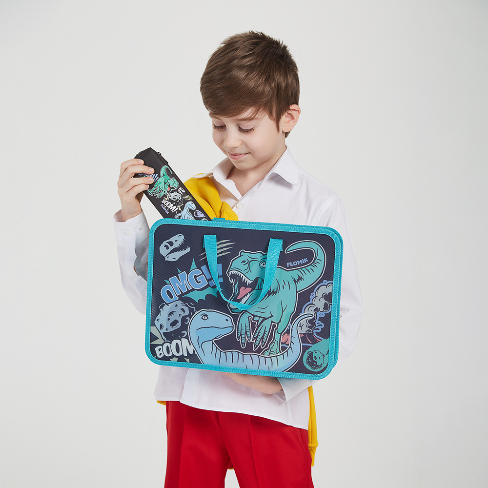 Древний Мир Папка для тетрадей 33,5x26см, для A4, расширение, молния сверху, ручки, пластик, арт.№ 236-003