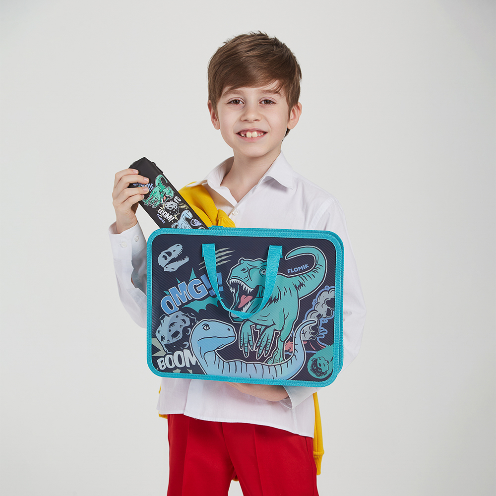 Древний Мир Папка для тетрадей 33,5x26см, для A4, расширение, молния сверху, ручки, пластик, арт.№ 236-003