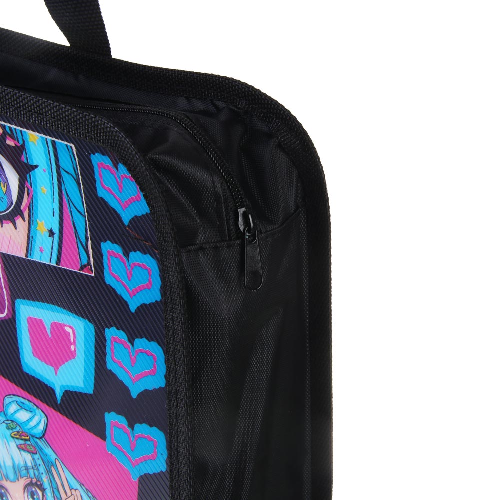 Аниме Папка для тетрадей 33,5x26см, для A4, расширение, молния сверху, ручки, пластик, арт.№ 236-006