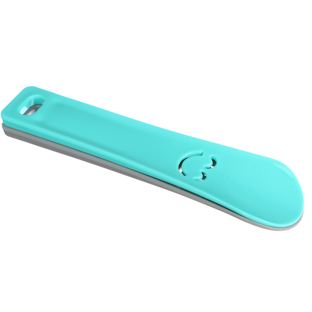 Ложка для обуви Смайлик 15 см, пластик, цвет бирюза, серый, арт.№ 458-054