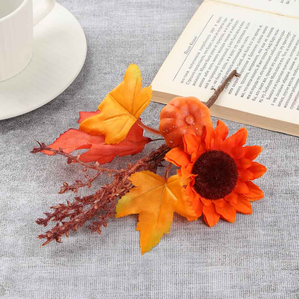 LADECOR Букет декоративный осенний, 23 см, пластик, пенопласт, арт.№ 409-134