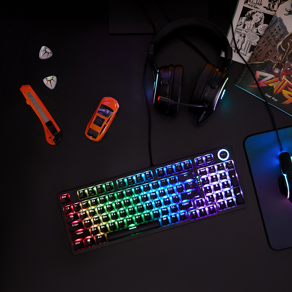 Игровая клавиатура проводная BY Scutum FULL SIZE механическая, 96 кл., Outemu "Brown", RGB, 2м, арт.№ 405-074