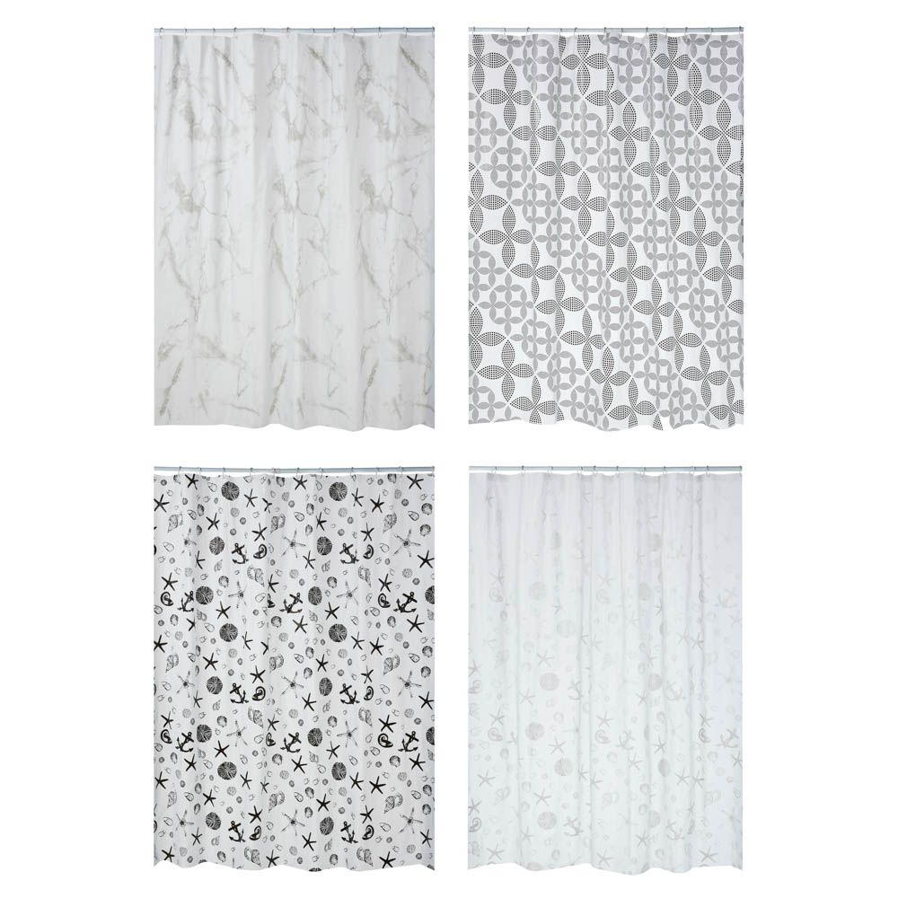 VETTA Шторка для ванной, ПЕВА, 80 г/м2, 180x180см, "Эллегия", 4 дизайна, арт.№ 461-598