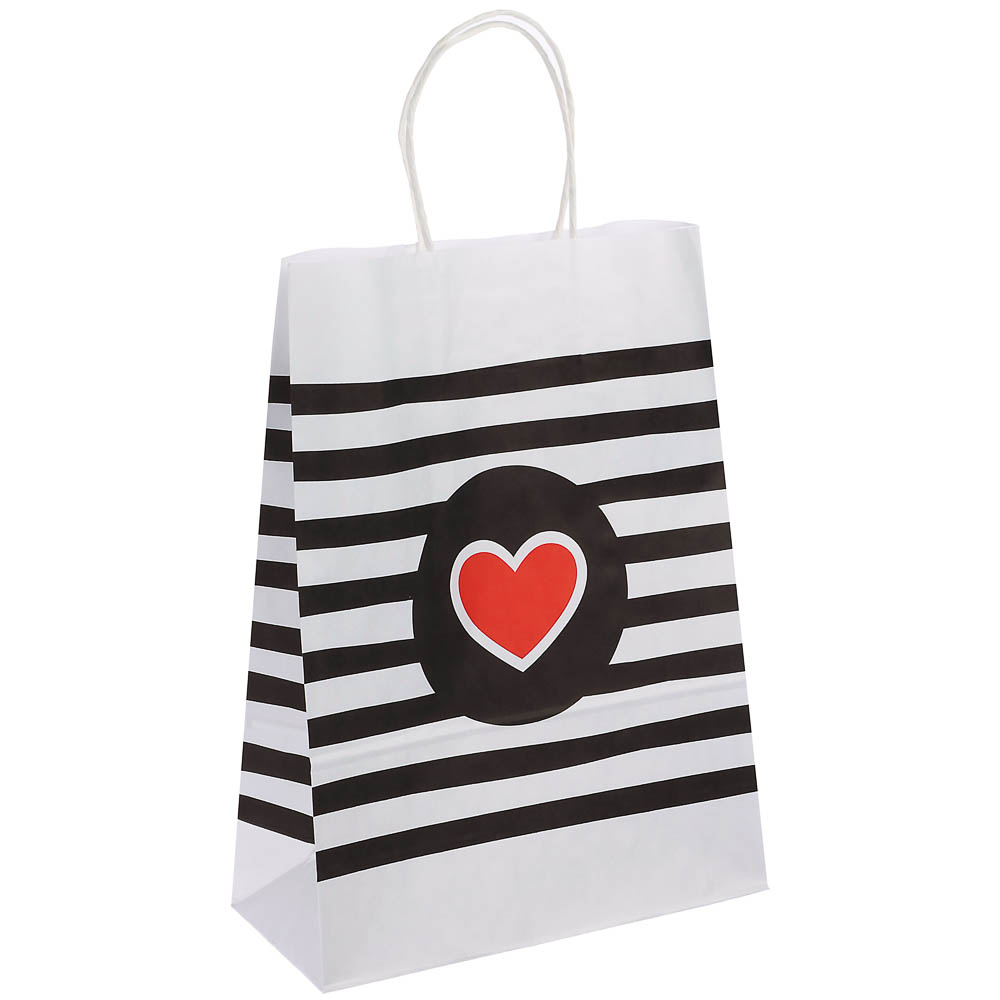 Пакет подарочный с кручеными ручками L 24x10,5x32 см, "Сердце", арт.№ 507-514