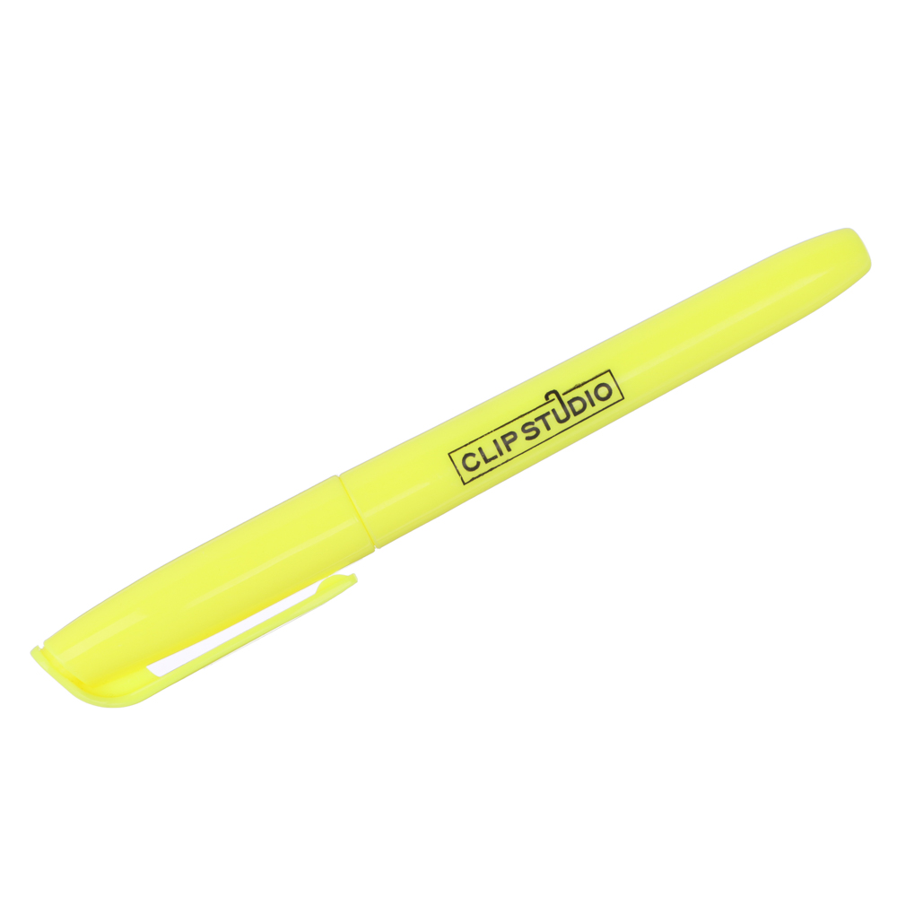 Маркер-выделитель желтый, круглый корпус, скошенный наконечник, линия 4мм, арт.№ 526-494