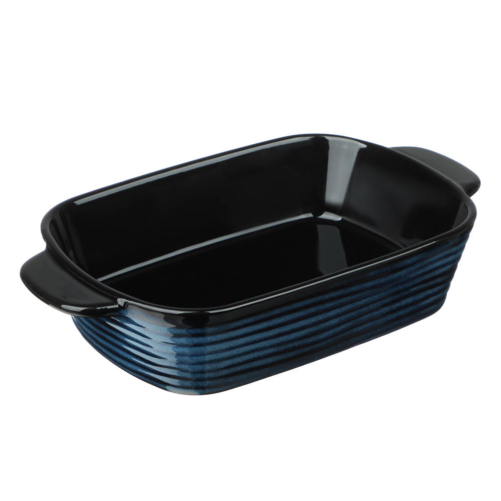 Форма для запекания и сервировки прямоугольная 28,7х17,3х6,1см тм MILLIMI синий, керамика, арт.№ 826-004