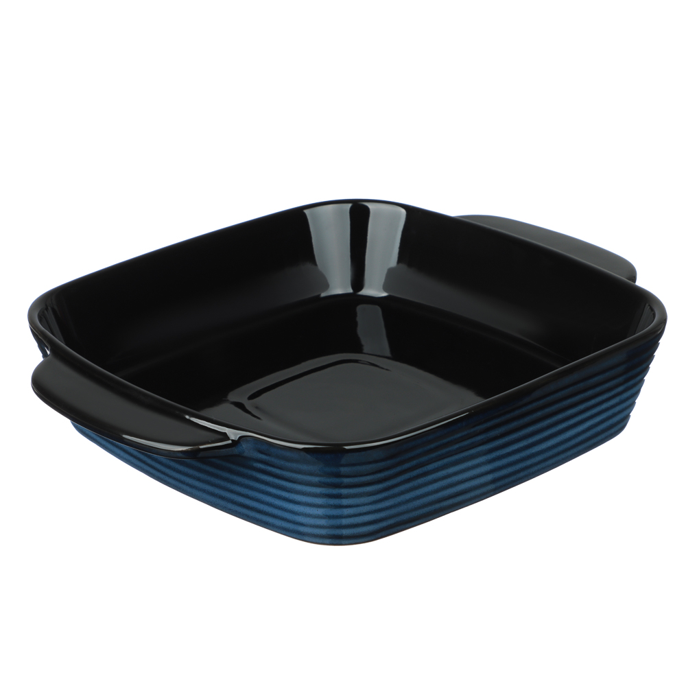 Форма для запекания и сервировки квадратная 26х21х5см тм MILLIMI синий, керамика, арт.№ 826-005