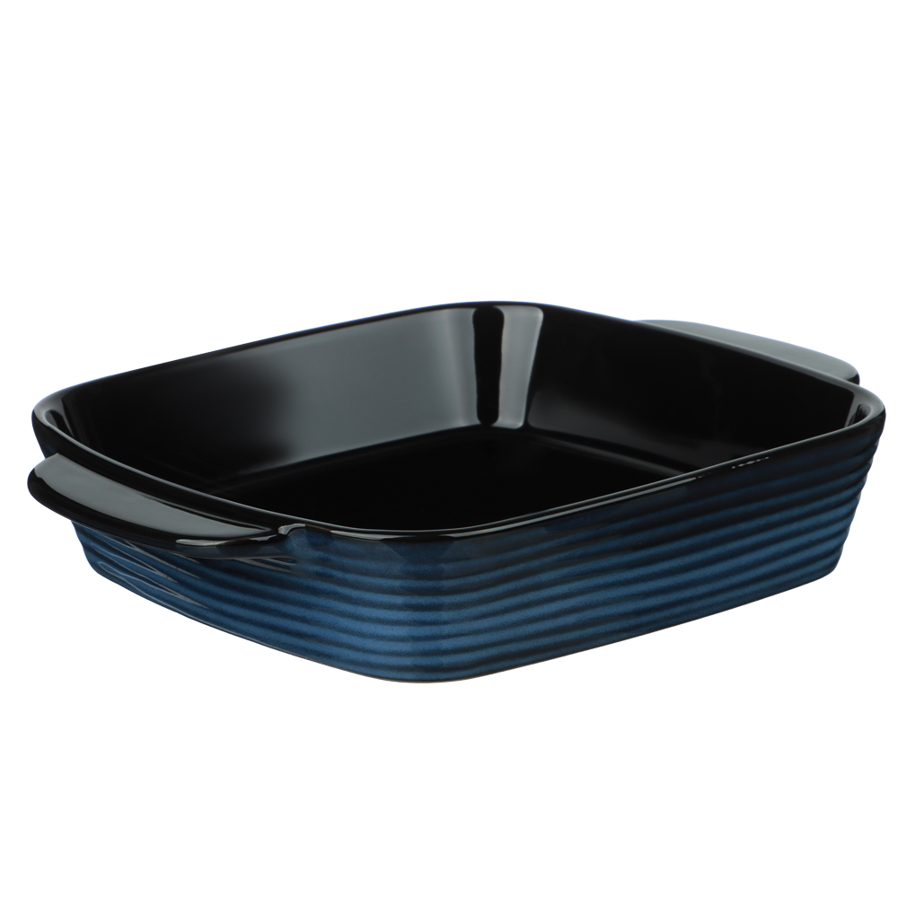 Форма для запекания и сервировки квадратная 26х21х5см тм MILLIMI синий, керамика, арт.№ 826-005