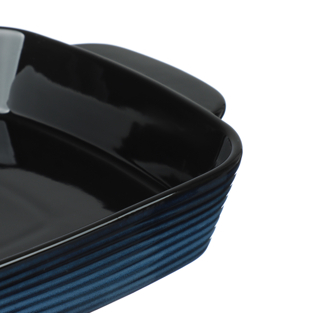 Форма для запекания и сервировки квадратная 26х21х5см тм MILLIMI синий, керамика, арт.№ 826-005