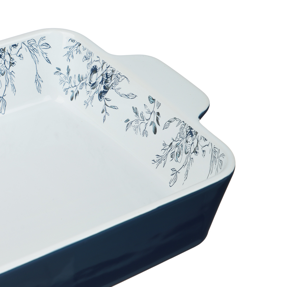 Форма для запекания и сервировки прямоугольная 28,2х19,5х5,8см тм MILLIMI цветы, керамика, арт.№ 826-006