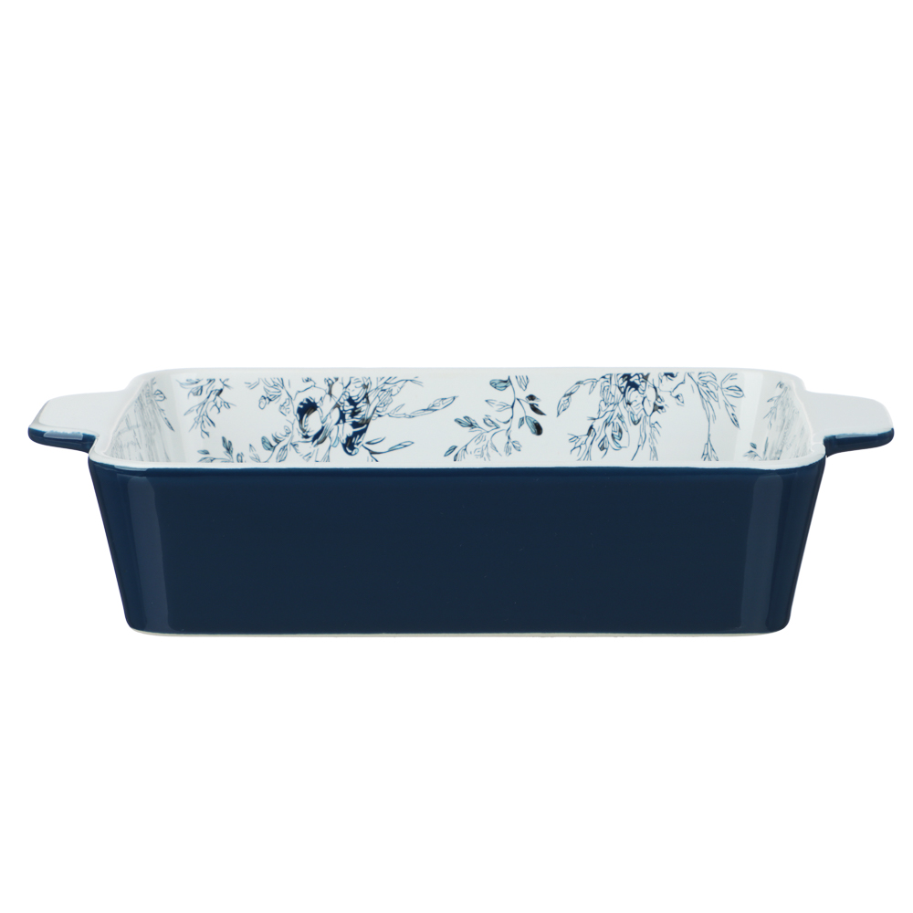 Форма для запекания и сервировки прямоугольная 28,2х19,5х5,8см тм MILLIMI цветы, керамика, арт.№ 826-006