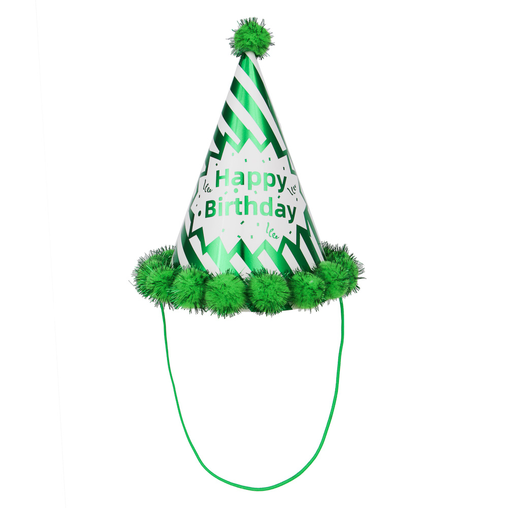 Капитан Весельчак Колпак праздничный с помпонами, с фолгирован.слоем, бумага, 19,5x15,5 см, 5 цветов, арт.№ 585-057