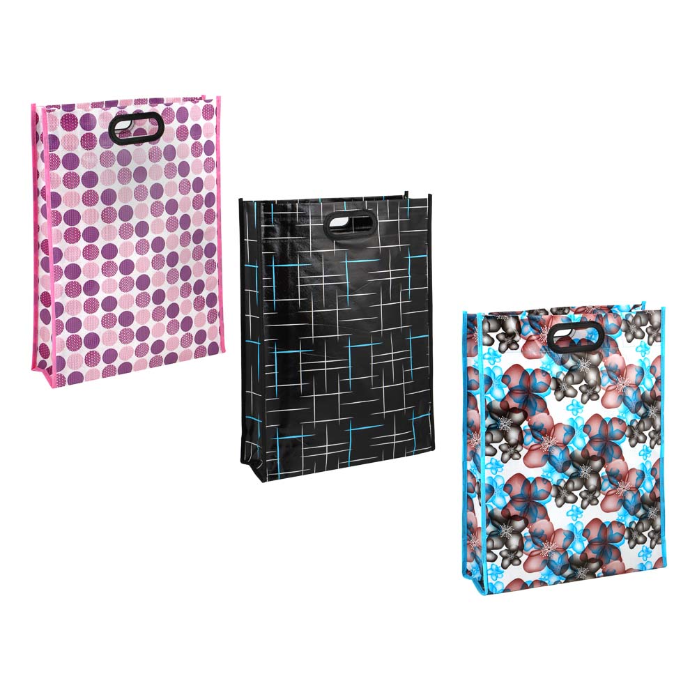 VETTA Сумка хозяйственная с вырубленной ручкой, нетканый материал, 32х42х10см, 13л, до 8кг, 3 диз., арт.№ 467-160