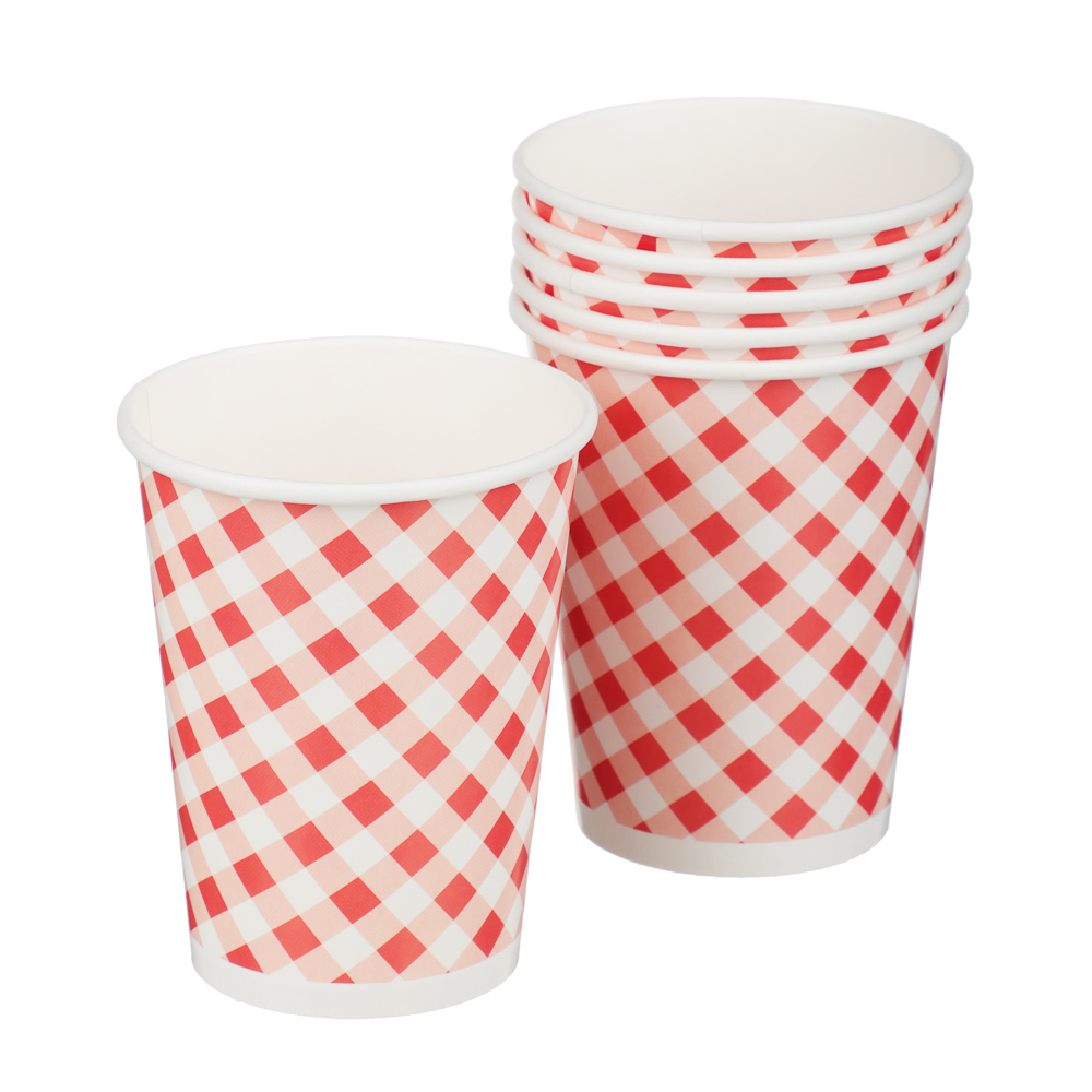 Набор бумажных стаканов Клетка, 6 шт*250 мл, арт.№ 530-386