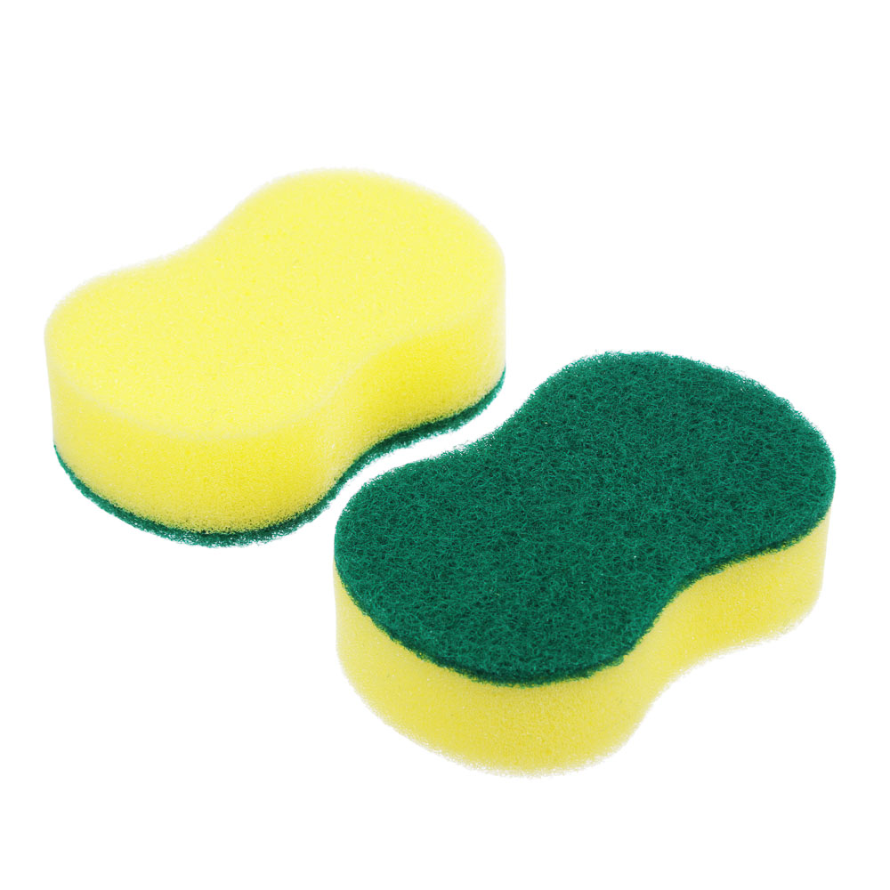 Губки для уборки с чистящим слоем тм VETTA, 3 шт, 7х10,5х2,5см, поролон, абразив, арт.№ 441-029