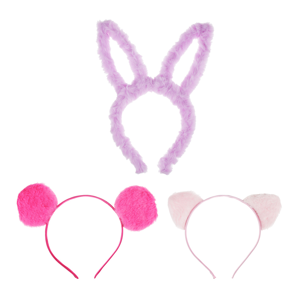 СНОУ БУМ Ободок карнавальный, 16-27 см, полиэстер, 3 дизайна, арт.№ 343-101