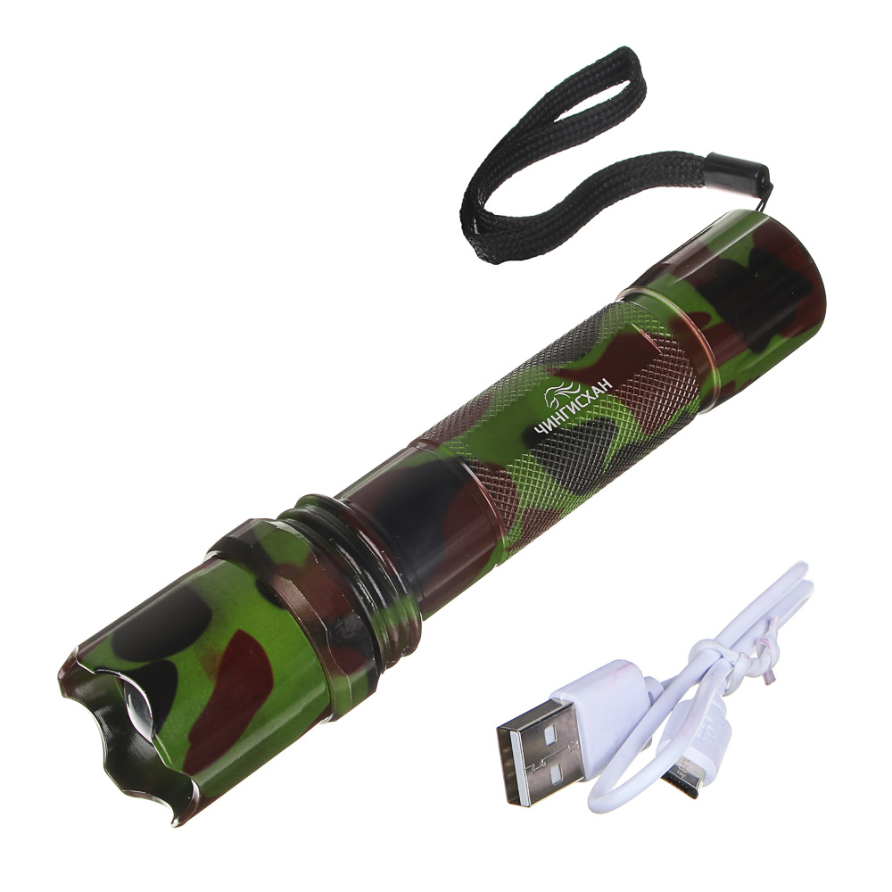 ЧИНГИСХАН Фонарь, XPE, 3Вт, 150м, 1200мАч, 3,5х3,5х15,5см, 3 режима, алюминиевый сплав, 2 цвета, арт.№ 224-018