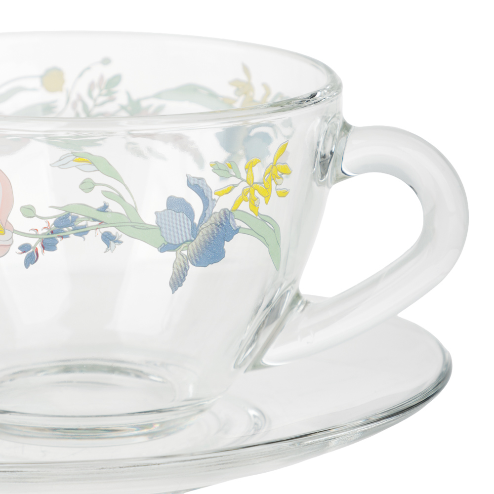 ОСЗ Ботаника Чайная пара Прага (чашка 0,2л, блюдце D-13,2см), стекло, арт.№ 877-815